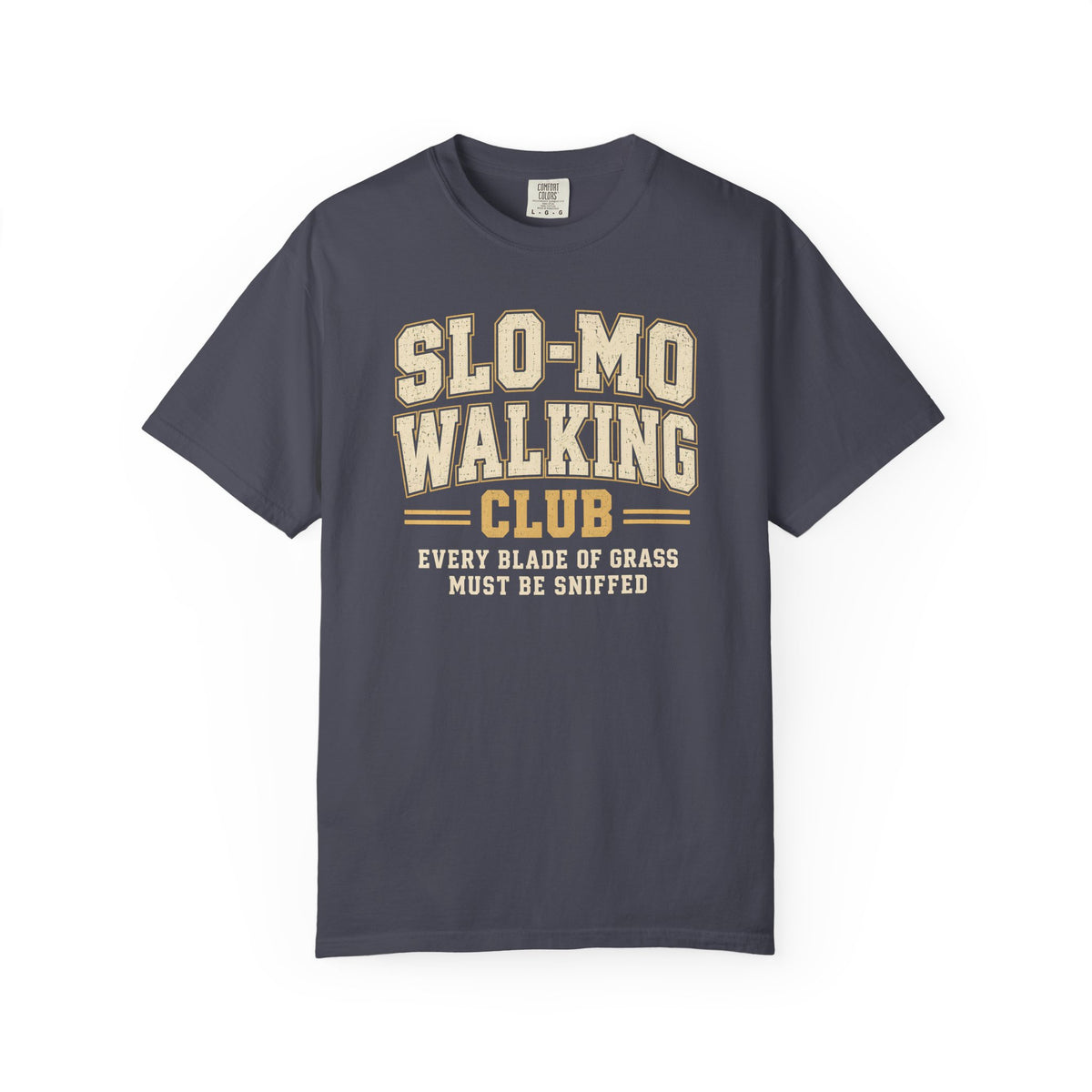 Brinehound T-shirt showing Slo-Mo Walking Club lettering.