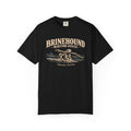 Brinehound T-shirt showing Brinehound Maritime Dogs lettering and a coastal dog illustration.