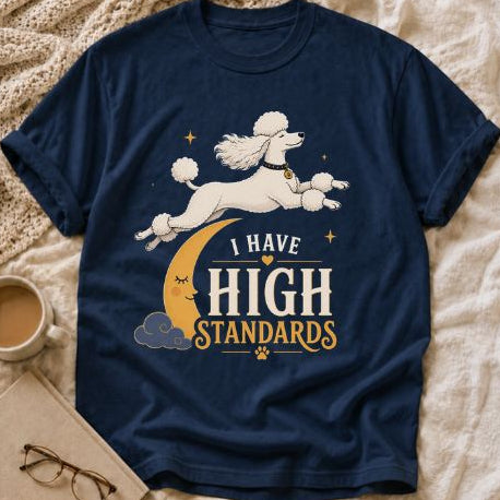 Poodle Moon graphic T-shirt