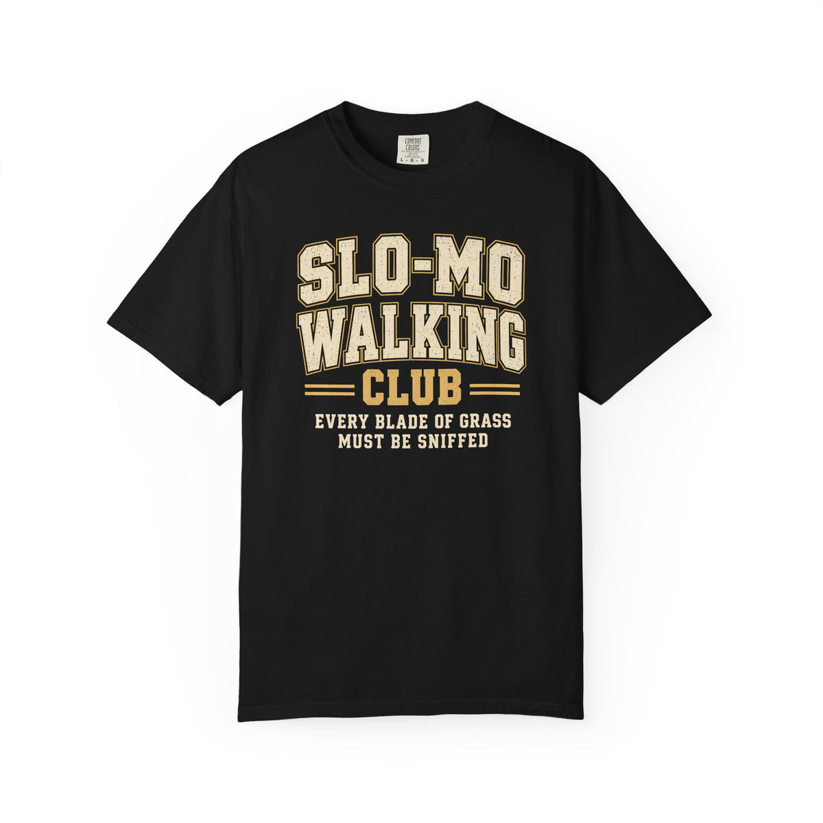 Brinehound T-shirt showing Slo-Mo Walking Club lettering.