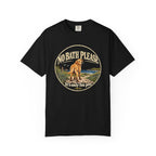 Brinehound T-shirt showing dog in a No Bath Please coastal badge.