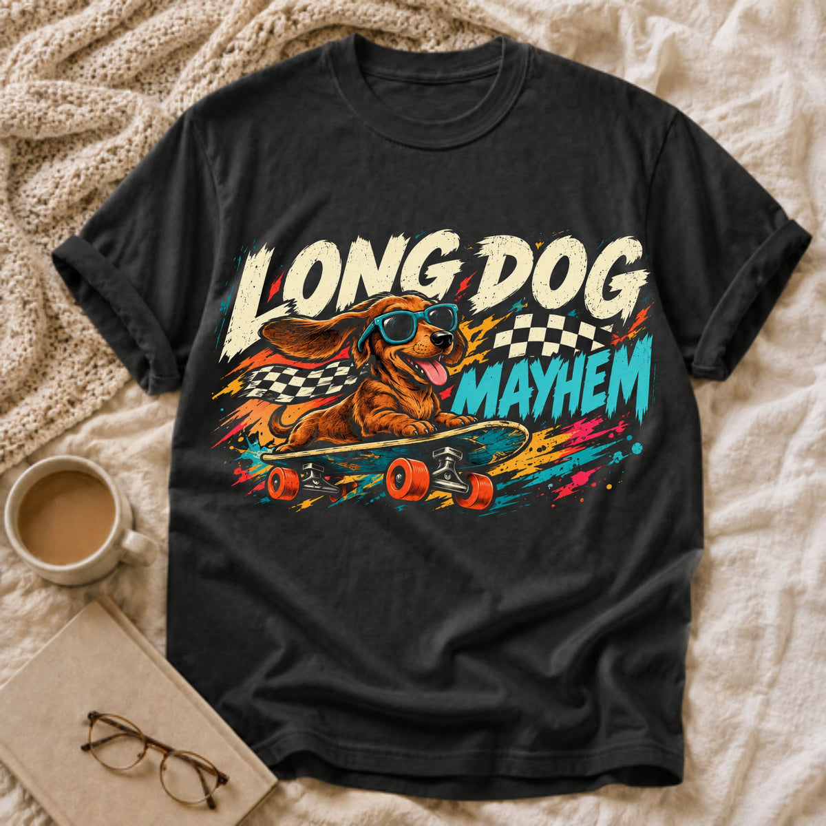Long Dog graphic T-shirt