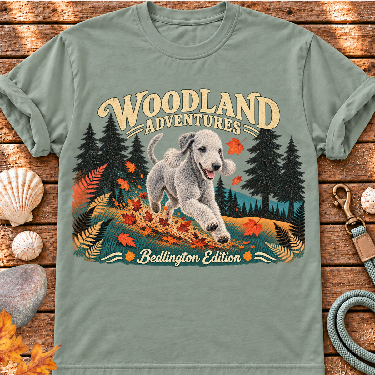 Woodland Adventures – Bedlington Edition graphic T-shirt