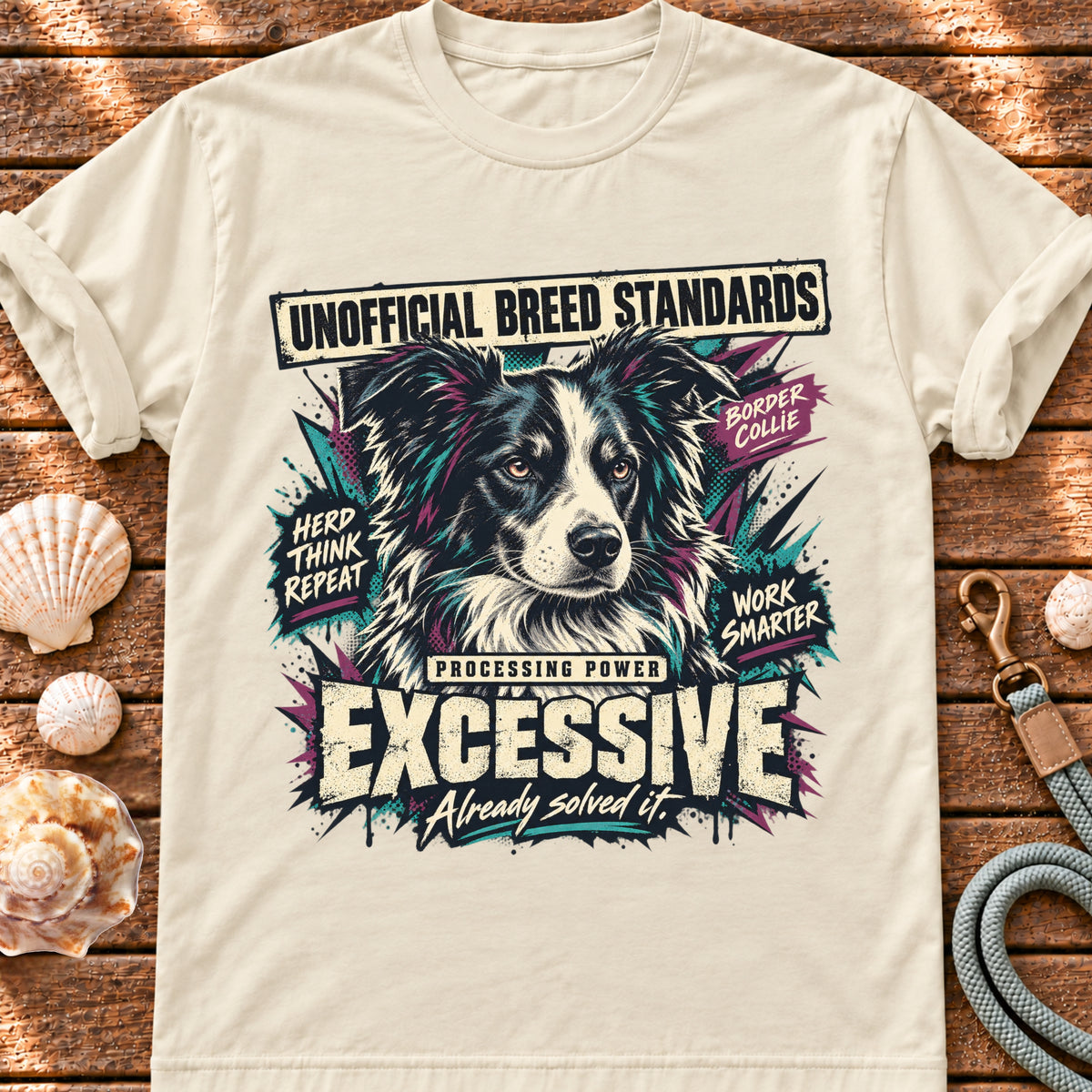 Border Collie – Unofficial Breed Standards graphic T-shirt
