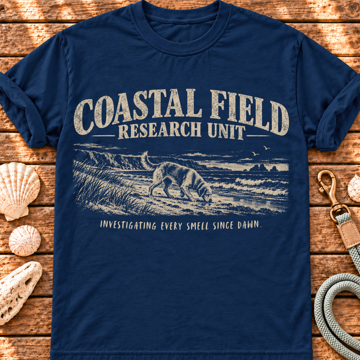 Coastal Field Research Unit vintage shoreline graphic T-shirt
