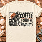 Coffee Alert dog and coffee shop graphic T-shirt