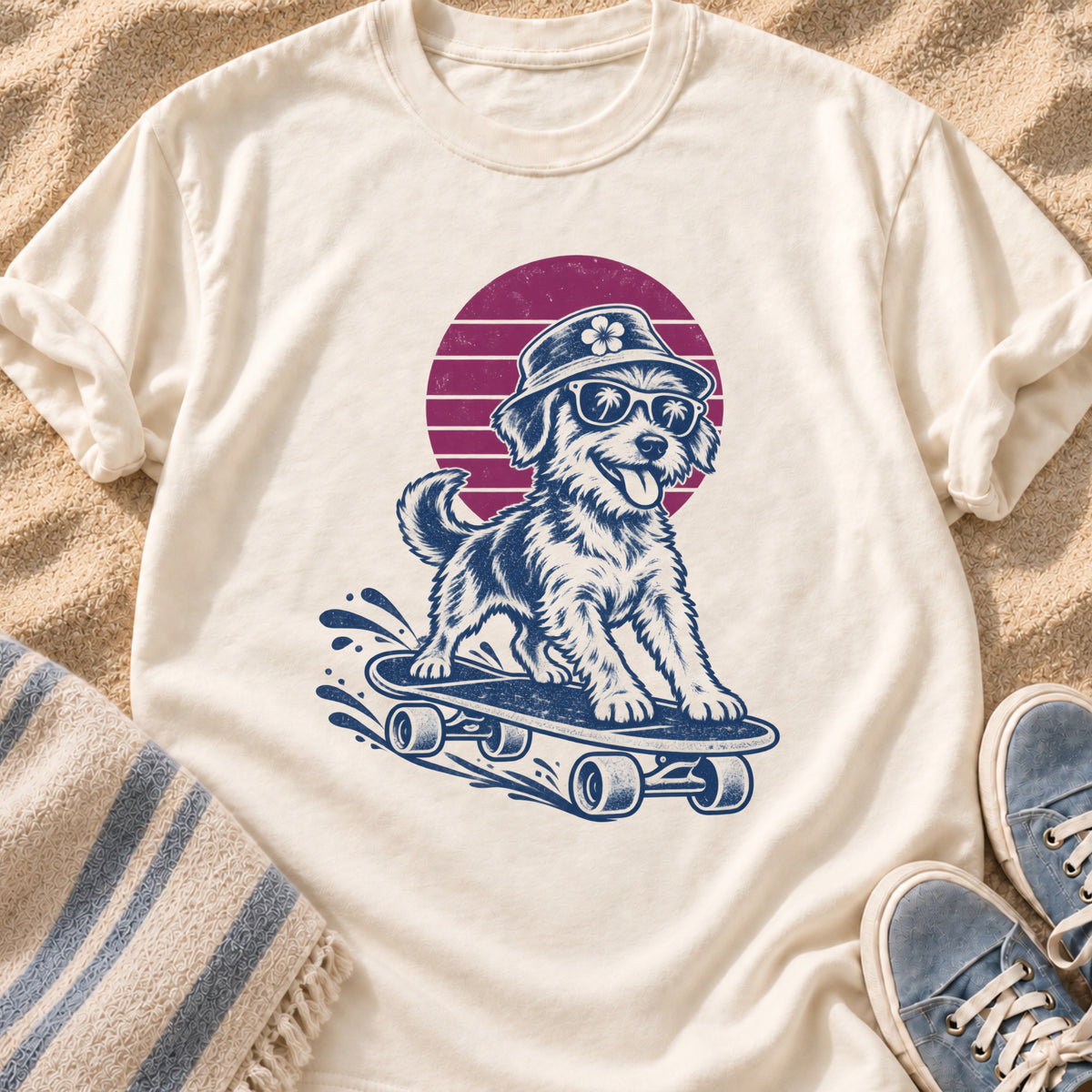 Skate Board Jack Russell graphic T-shirt