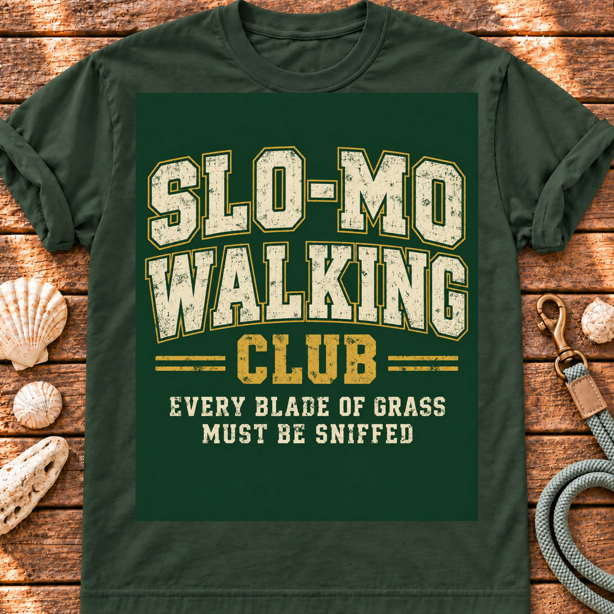 Slo-Mo Walking Club vintage dog walking graphic T-shirt