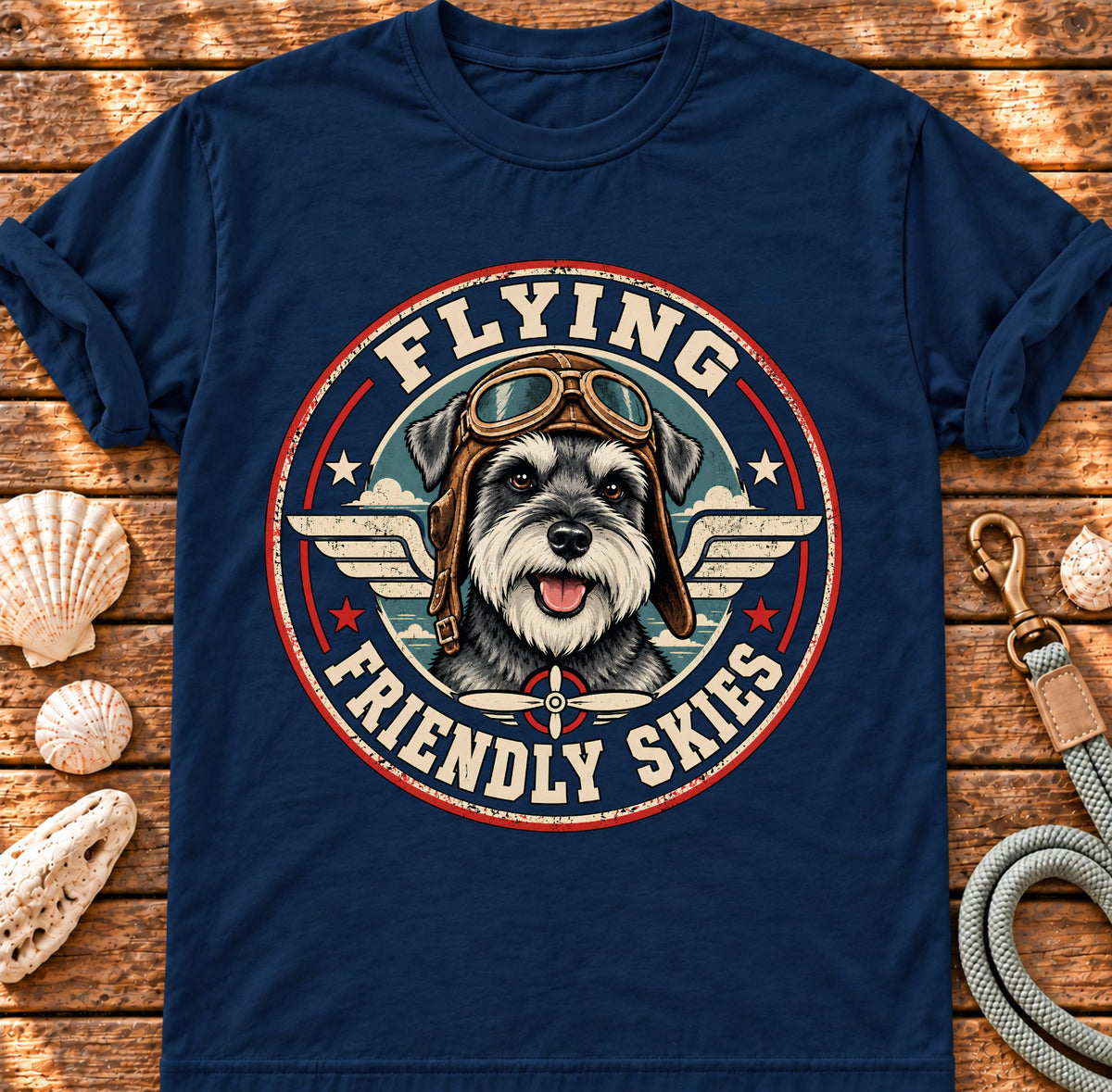 Flying Schnauzer Dog T-shirt