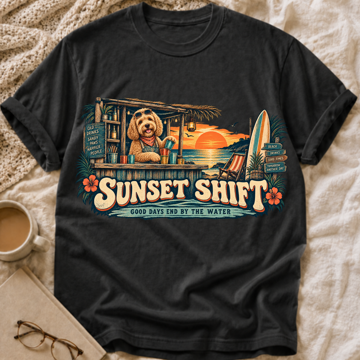 Sunset Shift graphic T-shirt
