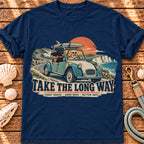Take the Long Way – Dogs Road Trip graphic T-shirt