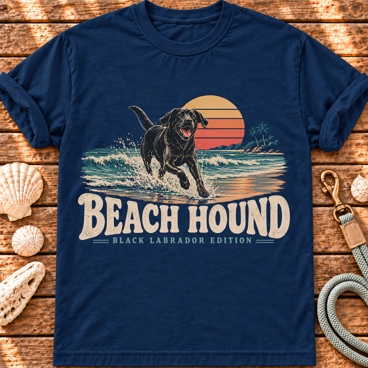 Beach Hound – Black Lab Edition graphic T-shirt